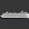 Luxury Modern Cruise Ship Exterior With Deck Pool Blue Accents And Green Details