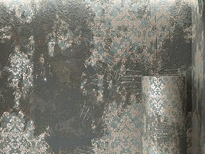 Vintage Decorative Component With Mottled Gray Blue Patterns And Worn Texture 3d model