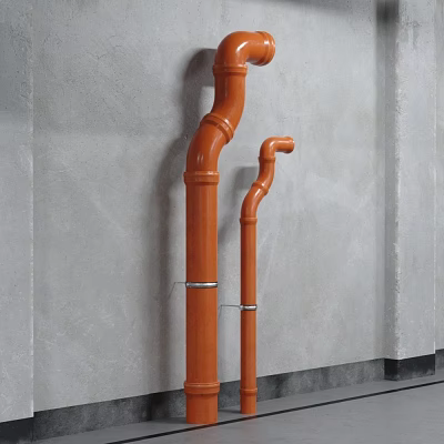 Orange Curved Pipes as Building Components with Distinct Shapes Against the Wall 3d model Orange Curved Pipes as Building Components with Distinct Shapes Against the Wall 3d model