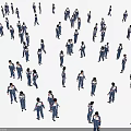 Large Group Of People In Matching Attire Walking Together In Outdoor Space