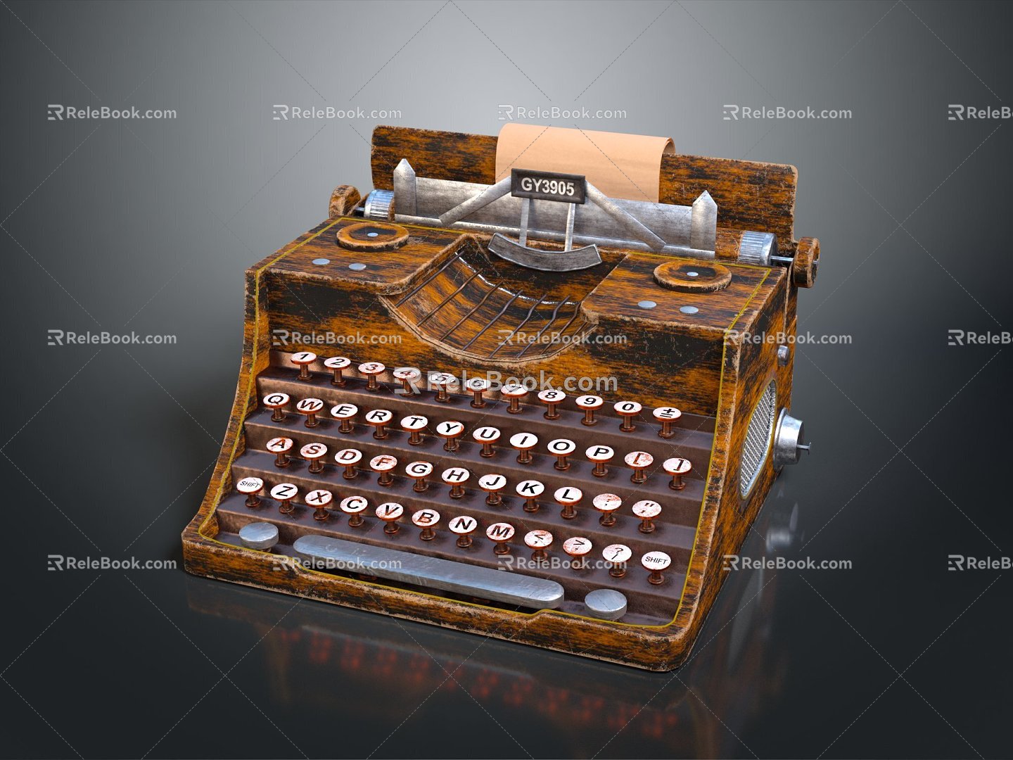 typewriter old typewriter antique typewriter classical typewriter 3d model