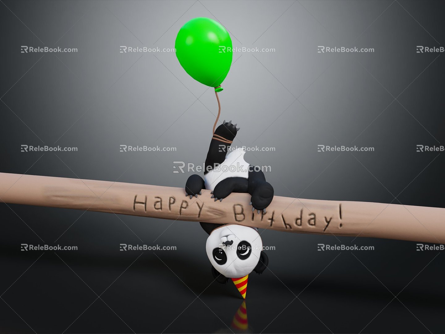 Modern game character panda animal cartoon panda animation panda 3d model