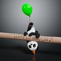 Modern game character panda animal cartoon panda animation panda 3d model