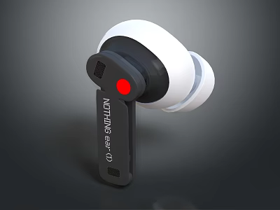 Intuitive EVO In Ear Headphones With White Black Design And Red Accent 3d model