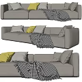 Modern three-seat sofa multiplayer sofa 3d model