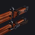 Old Fashioned Weapon With Polished Wooden Stock Metal Components And Intricate Details