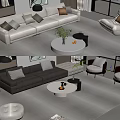 Modern sofa coffee table combination 3d model