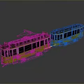 Vintage Yellow Tram Model With MUNCHENSTRASSE Lettering Pantograph And Two Car Design