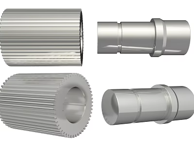 Different Types of Metal Hardware Tools Including Gears Sleeves And Shafts 3d model