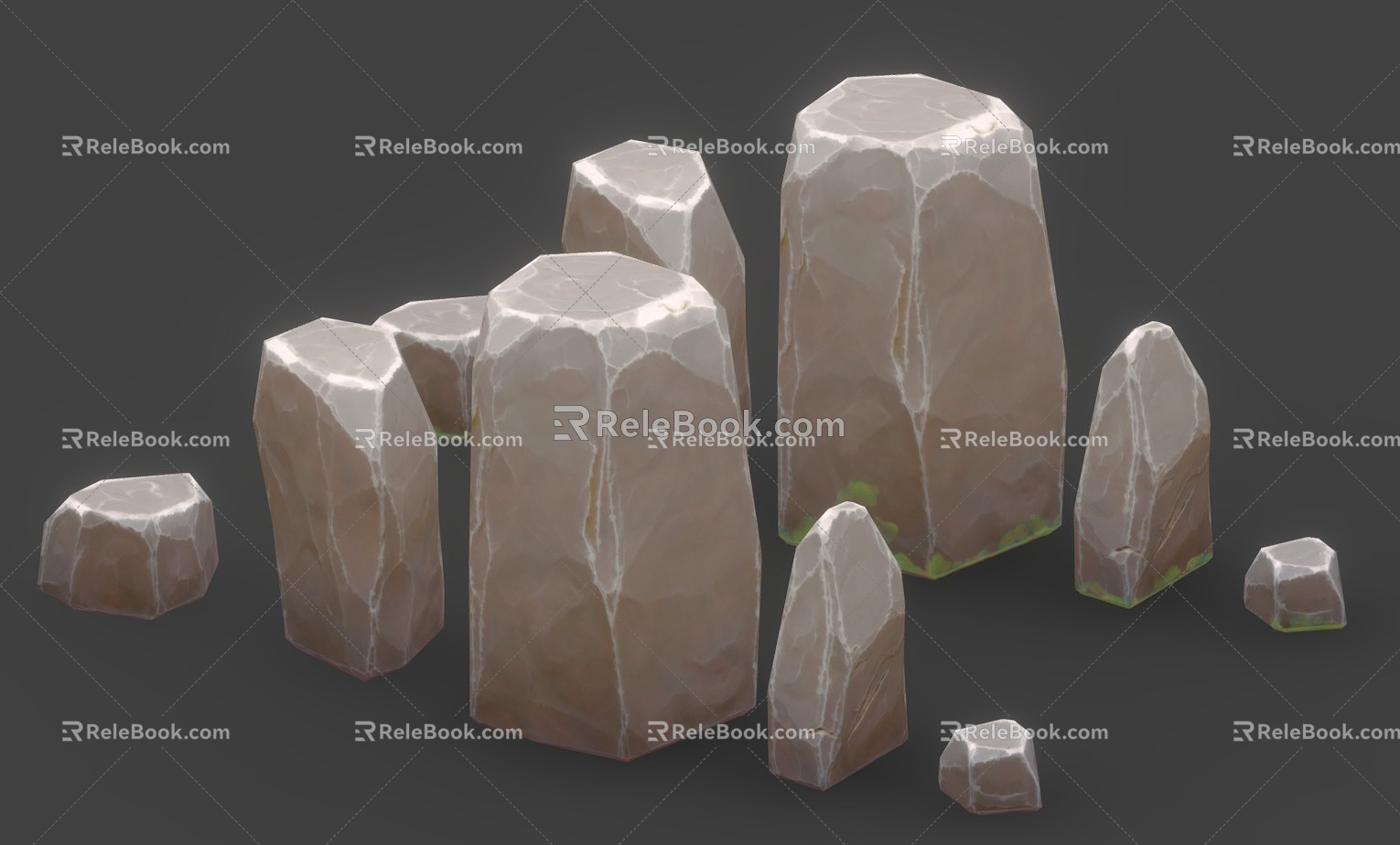 stone cartoon stone stylized stone old stone hand painted stone 3d model