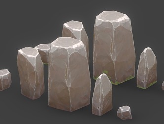 stone cartoon stone stylized stone old stone hand painted stone 3d model