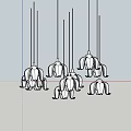White Elephant Shaped Hanging Decorative Lights Against Blue Sky With Fluffy Clouds