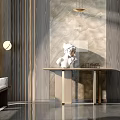 Luxury Foyer Interior Design With Sculpture Chandelier And Wall Lamps