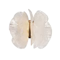 Elegant Petal Shaped Wall Lamp With Transparent White Glass And Golden Metal Frame
