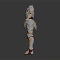Detailed 3D Metallic Armor Model With Gold Silver Accents And Ornate Design