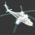 Soviet helicopter gunship 3d model