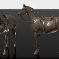 Exquisite Bronze Horse Sculptures With Detailed Saddle Reins And Realistic Design