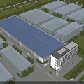 Modern Large Scale Industrial Factory Complex With Multiple Buildings And Green Landscaping