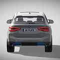 White BMW Electric SUV With Modern Design Black Wheels And Blue Accents
