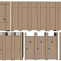Modern Wooden Partition Panel Designs With Sliding Doors For Interior Spaces 3d model