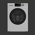 White Front Load Washing Machine with Digital Display and Energy Efficient Design
