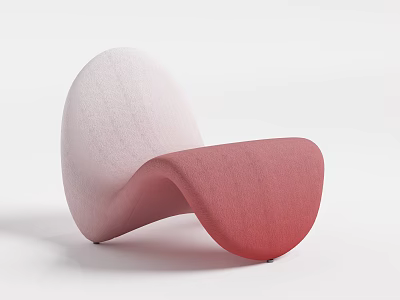 Modern Lounge Chair With Gradient Pink Curved Design And Upholstered Fabric 3d model