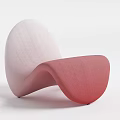 Modern Lounge Chair With Gradient Pink Curved Design And Upholstered Fabric