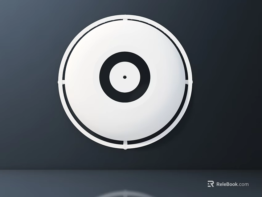 Round Wall Decor With Exquisite Carved Design In White And Black Modern Style 3d model 