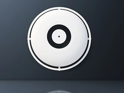 Round Wall Decor With Exquisite Carved Design In White And Black Modern Style 3d model