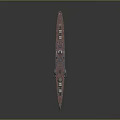 Vintage Battleship Model With Detailed Turrets Smokestacks And Deck Design