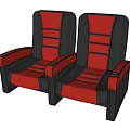 Red And Black Leather Massage Chairs With Comfortable Seats And Armrests