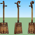 Traditional Wooden Musical Instruments With Intricate Carved Patterns And Artistic Designs