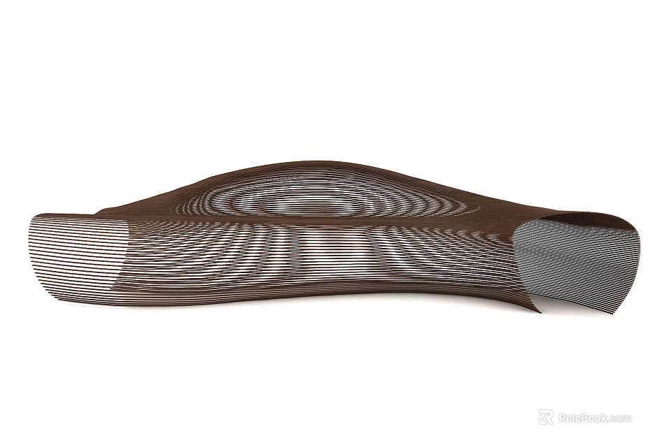 Modern Outdoor Chair With Wavy Design And Woven Metal Texture For Garden Use 3d model 
