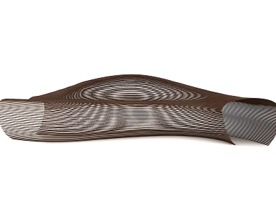 Modern Outdoor Chair With Wavy Design And Woven Metal Texture For Garden Use 3d model