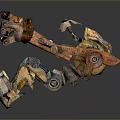 Colorful Mechanical Robot Creature With Detailed Biomechanical Parts And Armor Design