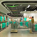 Modern Bright Clothing Store Interior With Spacious Layout And Neat Apparel Footwear Display Racks