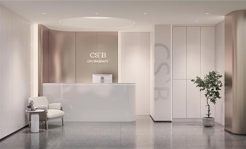 Modern Front Desk Beauty Salon Front Desk 3d model