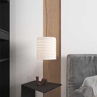 Minimal warm ceiling bedside lamp 3d model