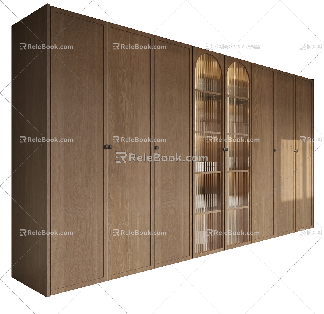 Log Decorative Cabinet Bookcase Wine Cabinet 3d model