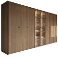 Modern Wooden Wine Cabinet With Glass Doors And Shelves In Home Interior Design