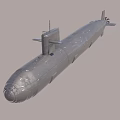 3D Rendering of Military Submarine Vessel with Hull and Propeller Structure