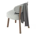 Modern Light Gray Single Sofa with Soft Fabric Cushion and Sturdy Wooden Legs
