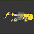 JCB Yellow Telescopic Handler Construction Vehicle With Fork And Large Tires 3d model