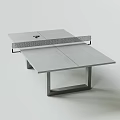 Modern Ping Pong Table with Gray Tabletop Metal Frame and Net for Sports