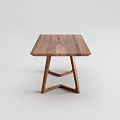 Modern Wooden Table Design With Unique Leg Structure And Smooth Surface 3d model