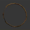 Vintage Textured Leather Headband with Golden Circular Patterns and Rivets