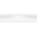 White Architectural Component with Curved Edge and Striped Openwork Design