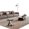 Italian Sofa Coffee Table Combination Leather Sofa Multi-Person Sofa Single Sofa Floor Lamp Side Table 3d model