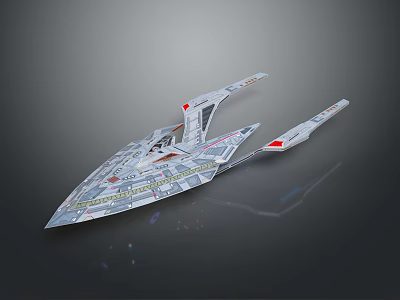 Futuristic Spaceship Model With Sleek Design And Metallic Finish Details 3d model