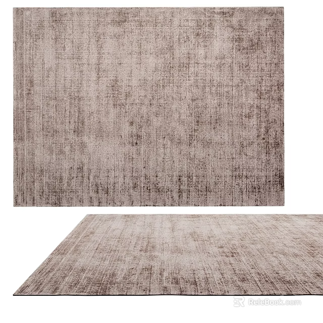Square Rug With Neutral Woven Texture For Modern Living Room Decor 3d model 